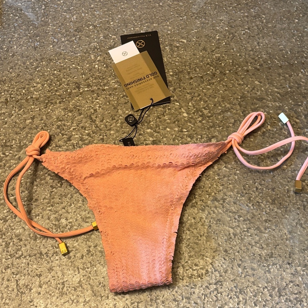 NWT Pink Scales Ripple Bikini Bottom Size Small MSRP $96